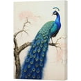 thumbnail image 1 of ZHONGYUTONG Blue Peacock Wall Art Beautiful Animal Canvas Prints Elegant Proud Peacock Picture Living Room Bathroom Bedroom Decor Frame (28" x 42"), 1 of 6