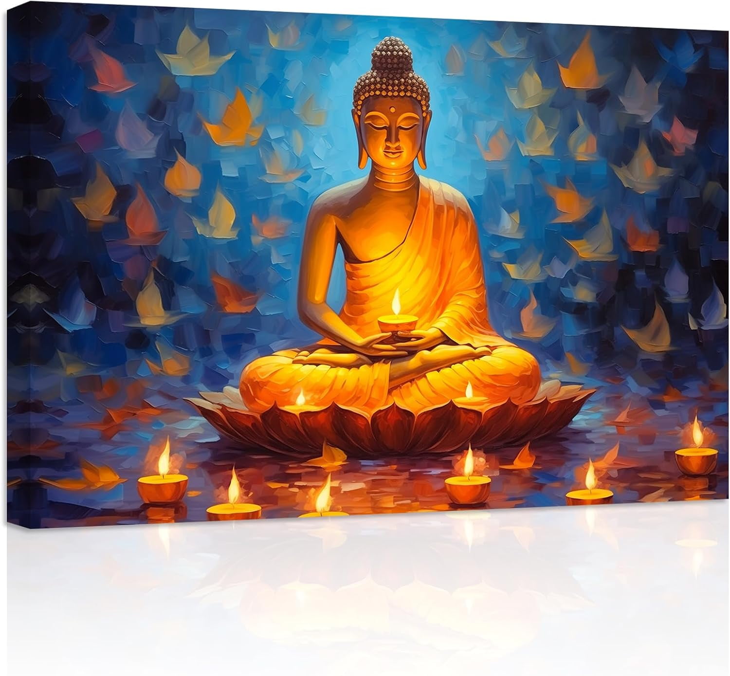 ZHONGYUTONG Buddha Wall Art Buddha Statue & Candle Paintings Prints Zen ...