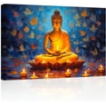 thumbnail image 1 of ZHONGYUTONG Buddha Wall Art Buddha Statue & Candle Paintings Prints Zen Canvas Pictures Buddhism Artwork for Spa Yoga Meditation Room Framed (16.00" x 24.00"), 1 of 6