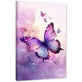 thumbnail image 1 of ZHONGYUTONG Butterfly Canvas Wall Art Pink with Purple Butterfly Pictures Wall Decor Watercolor Painting for Girl Bedroom Decor Framed (28.00" x 42.00"), 1 of 5