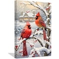 thumbnail image 1 of ZHONGYUTONG Christmas Canvas Wall Art Cardinal Couple on Branch with Barn Poster Prints Winter Scene Artwork Christmas Home Decor Ready to Hang (12.00" x 18.00"), 1 of 6