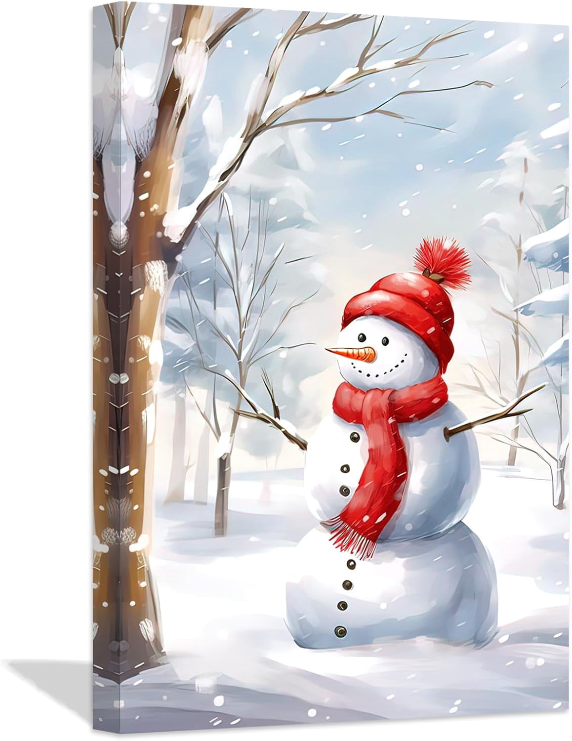 ZHONGYUTONG Christmas Canvas Wall Art Cute Snowman Poster Prints ...