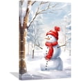thumbnail image 1 of ZHONGYUTONG Christmas Canvas Wall Art Cute Snowman Poster Prints Country Winter Forest Snow Scene Picture Christmas Artwork Home Decor Ready to Hang (28.00" x 42.00"), 1 of 6