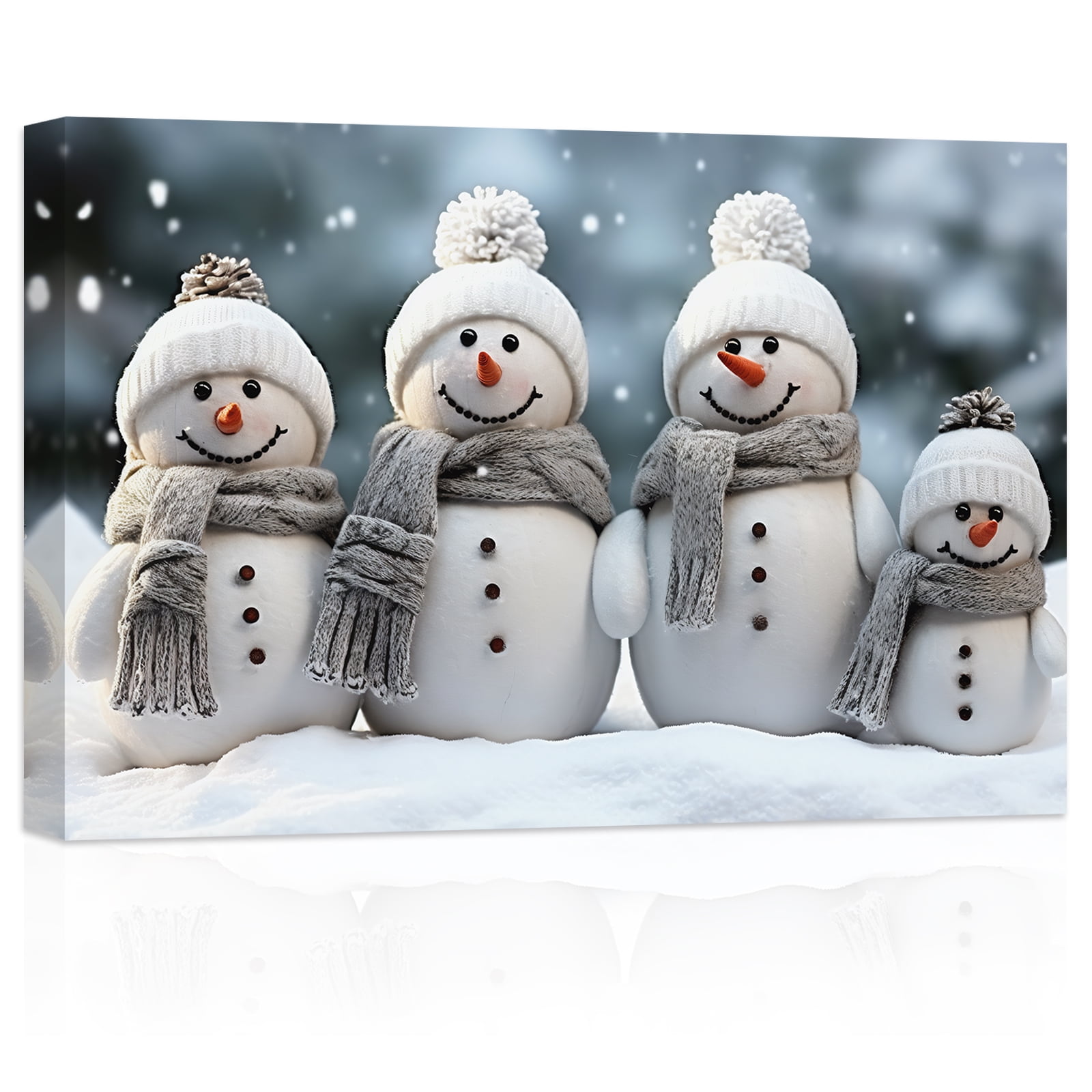 ZHONGYUTONG Christmas Canvas Wall Art Snowman Family Poster Prints ...