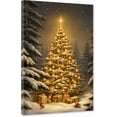 thumbnail image 1 of ZHONGYUTONG Christmas Tree Canvas Wall Art Snow Pine Tree Pictures Winter Scenes Painting Poster for Xmas Festive Home Decor Framed (12.00" x 18.00"), 1 of 5