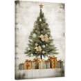 thumbnail image 1 of ZHONGYUTONG Christmas Tree Canvas Wall Art Snow Pine Tree Pictures Winter Scenes Painting Poster for Xmas Festive Home Decor Framed (24.00" x 36.00"), 1 of 5