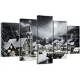 thumbnail image 1 of ZHONGYUTONG Christmas Wall Art 5 Pieces Large Christmas Church Pictures Wall Decor Xmas Living Room Home Decor Christian Canvas Painting Prints Framed (8x14inx2pcs 8x18inx2pcs 8x22inx1pcs), 1 of 4