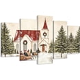 thumbnail image 1 of ZHONGYUTONG Christmas Wall Art 5 Pieces Large Christmas Church Pictures Wall Decor Xmas Living Room Home Decor Christian Canvas Painting Prints Framed (10x16inx2pcs 10x20inx2pcs 10x24inx1pcs), 1 of 4