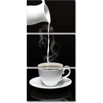 ZHONGYUTONG Coffee Wall Art 3 Pieces Funny Latte Picture Kitchen Canvas Prints Vertical Artwork for Dining Room Restaurant Coffee Bar Wall Decor Framed (11.00" x 14.00" x 3PCS)