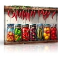 thumbnail image 1 of ZHONGYUTONG Colorful Kitchen Canvas Wall Art Farmhouse Spices Food Pictures Prints Vegetables Mason Jar Painting for Dining Room Decor Framed (16.00" x 24.00"), 1 of 5