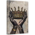 thumbnail image 1 of ZHONGYUTONG Crown Canvas Wall Art King Queen Pictures Golden and Black Painting African American Poster for Bedroom Decor Framed (12.00" x 18.00"), 1 of 5