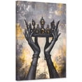 thumbnail image 1 of ZHONGYUTONG Crown Canvas Wall Art King Queen Pictures Golden and Black Painting African American Poster for Bedroom Decor Framed (24.00" x 36.00"), 1 of 5