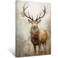 thumbnail image 1 of ZHONGYUTONG Deer Canvas Wall Art Elk Head Paintings Abstract Vintage Animal Picture Prints Hunting Artwork Home Decor Framed (24.00" x 36.00"), 1 of 6