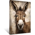 thumbnail image 1 of ZHONGYUTONG Donkey Canvas Wall Art Funny Donkey Picture Prints Rustic Animals Portrait Poster Farmhouse Bathroom Decor Framed (28.00" x 42.00"), 1 of 6