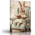 thumbnail image 1 of ZHONGYUTONG Easter Canvas Wall Decor Vintage Bunny Picture Wall Art Cute Rabbit Art Prints for Nursery Kids Bedroom Framed (12.00" x 18.00"), 1 of 5