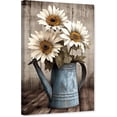 thumbnail image 1 of ZHONGYUTONG Farmhouse Canvas Rustic Daisy Wall Art Country Flowers Picture Vintage Floral Vase Painting for Bathroom Decor Framed (20.00" x 30.00"), 1 of 5