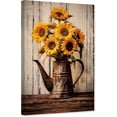 thumbnail image 1 of ZHONGYUTONG Farmhouse Canvas Rustic Sunflowers Wall Art Country Flowers Picture Vintage Floral Vase Painting for Bathroom Decor Framed (28.00" x 42.00"), 1 of 5