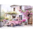 thumbnail image 1 of ZHONGYUTONG Farmhouse Truck Wall Art Pink Canvas Rustic House Picture Country Car and Flower Painting for Living Room Decor Framed (16.00" x 24.00"), 1 of 5
