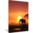 thumbnail image 1 of ZHONGYUTONG Forest Elephant Canvas Wall Art African Wild Animal Painting Prints Natural Sunset Landscape Pictures Office Wall Decor Framed (12.00" x 18.00"), 1 of 6