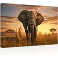 thumbnail image 1 of ZHONGYUTONG Forest Elephant Canvas Wall Art African Wild Animal Painting Prints Natural Sunset Landscape Pictures Office Wall Decor Framed (20.00" x 30.00"), 1 of 6