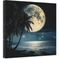 thumbnail image 1 of ZHONGYUTONG Full Moon Painting Canvas Wall Art Moon in Night Picture Nature Palm Trees Prints Modern Artwork Home Decor Framed (18.00" x 18.00"), 1 of 6