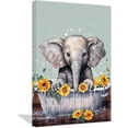 thumbnail image 1 of ZHONGYUTONG Funny Bathroom Animal Wall Art Cute Elephant in Bathtub with Sunflower Poster Canvas Prints Toilet Artwork Bathroom Decor (24.00" x 36.00"), 1 of 6