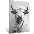 thumbnail image 1 of ZHONGYUTONG Funny Bathroom Wall Art Cute Highland Cow Wearing Bathrobe Poster Black White Animal Canvas Prints for Rustic Toilet Restroom Framed (16.00" x 24.00"), 1 of 6