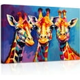 thumbnail image 1 of ZHONGYUTONG Giraffe Family Canvas Wall Art Colorful Animal Painting Prints Funny Giraffe Abstract Posters Wall Decor for Nursery Baby Room Framed (20.00" x 30.00"), 1 of 6