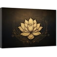 thumbnail image 1 of ZHONGYUTONG Gold Lotus Canvas Wall Art Abstract Golden Flower Pictures Zen Painting Meditation Artwork for Bathroom Decor Framed (20.00" x 30.00"), 1 of 5