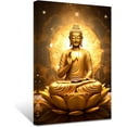 thumbnail image 1 of ZHONGYUTONG Golden Buddha Painting Buddha Statue Sitting on Lotus Flower Wall Art Zen Picture Meditation Canvas Artwork Spa Prints for Spiritual Buddhism Prayer Room (12.00" x 18.00"), 1 of 6