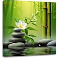 thumbnail image 1 of ZHONGYUTONG Green Bamboo Pictures Zen Wall Art Stone Flower Water SPA Canvas Prints Meditation Yoga Paintings Wall Decor for Bathroom Still Life Artwork (12.00" x 12.00"), 1 of 6