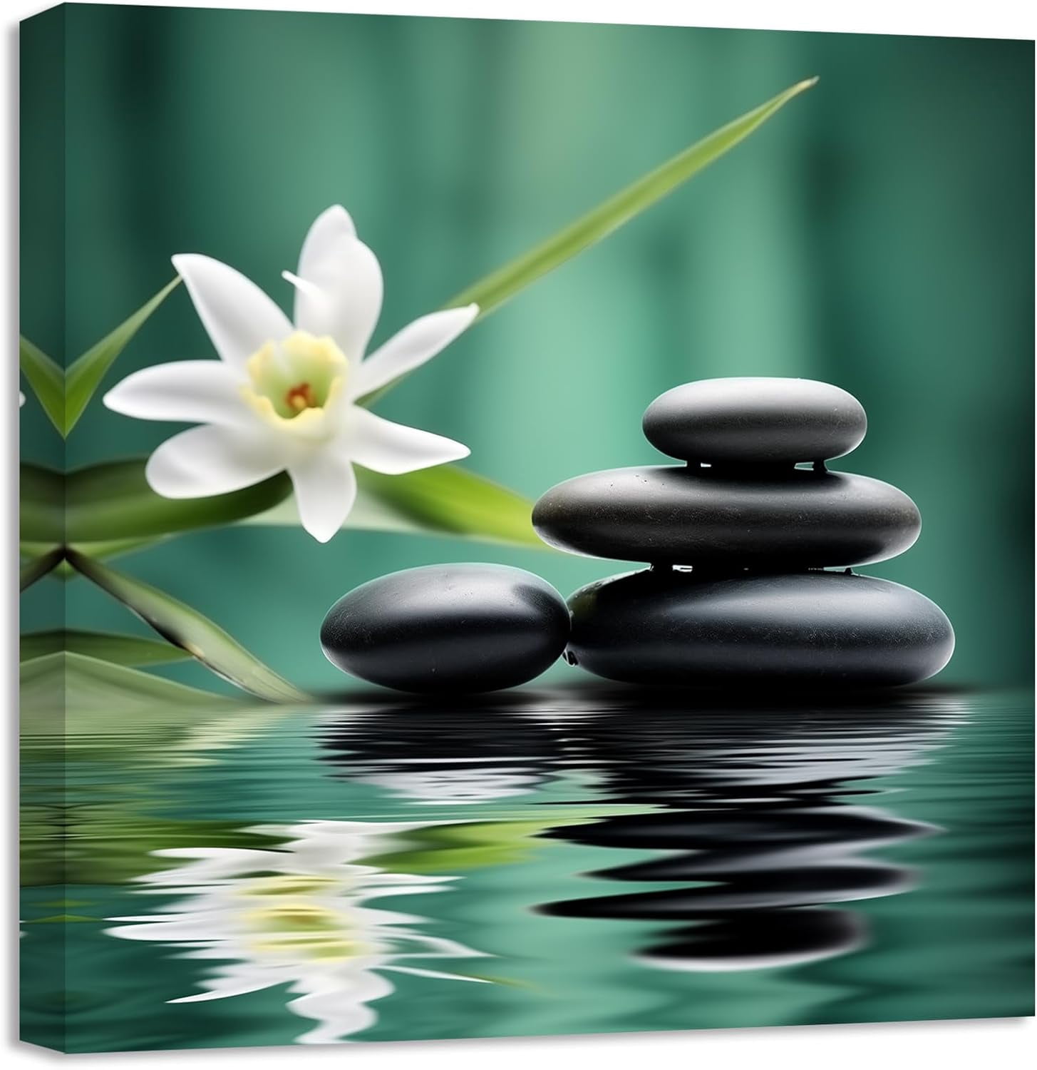 ZHONGYUTONG Green Bamboo Pictures Zen Wall Art Stone Flower Water SPA ...