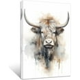 thumbnail image 1 of ZHONGYUTONG Highland Cow Canvas Wall Art Cow Face Watercolour Poster Prints Abstract Animal Pictures for Modern Nursery Kids Room Decor Framed (20.00" x 30.00"), 1 of 6