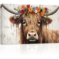 thumbnail image 1 of ZHONGYUTONG Highland Cow Couple Canvas Wall Art Cute Cattle with Sunflower Poster Prints Western Animals Pictures for Country Kitchen Bathroom Decor (12.00" x 18.00"), 1 of 6