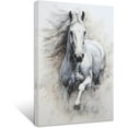 thumbnail image 1 of ZHONGYUTONG Horse Canvas Wall Art Running Horse Picture Prints Vintage Western Animal Portrait Paintings for Office Bedroom Framed (12.00" x 18.00"), 1 of 6