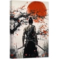 thumbnail image 1 of ZHONGYUTONG Japanese Samurai Wall Art Black and White Armored Samurai Canvas Picture Japan Warrior Poster Bushido Print Wall Decor Framed (12" x 18"), 1 of 6