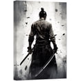 thumbnail image 1 of ZHONGYUTONG Japanese Samurai Wall Art Black and White Armored Samurai Canvas Picture Japan Warrior Poster Bushido Print Wall Decor Framed (12" x 18"), 1 of 6