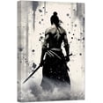 thumbnail image 1 of ZHONGYUTONG Japanese Samurai Wall Art Black and White Armored Samurai Canvas Picture Japan Warrior Poster Bushido Print Wall Decor Framed (20" x 30"), 1 of 6