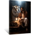 thumbnail image 1 of ZHONGYUTONG Jesus Canvas Wall Art Tiger and God Pictures Prints Christian Spiritual Poster Abstract Artwork Home Decor for Prayer Room Living Room Framed (16.00" x 24.00"), 1 of 6