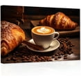 thumbnail image 1 of ZHONGYUTONG Kitchen Wall Art Coffee Bean Latte Croissant Canvas&nbsp;Prints Vintage Brown Food Pictures Artwork Decor for Restaurant Dining Room Cafe Bar Framed (28.00" x 42.00"), 1 of 6