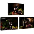 thumbnail image 1 of ZHONGYUTONG Kitchen Wall Art Set of 3 Red Wine Pictures Wall Decor Grape Wine Painting Restaurant Dining Room Bar Canvas Print Artwork Framed (11"x14"x3PCS), 1 of 6