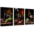 thumbnail image 1 of ZHONGYUTONG Kitchen Wall Art Set of 3 Red Wine Pictures Wall Decor Grape Wine Painting Restaurant Dining Room Bar Canvas Print Artwork Framed (11"x14"x3PCS), 1 of 6