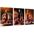 thumbnail image 1 of ZHONGYUTONG Kitchen Wall Art Set of 3 Red Wine Pictures Wall Decor Grape Wine Painting Restaurant Dining Room Bar Canvas Print Artwork Framed (20"x28"x3PCS), 1 of 6