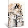 thumbnail image 1 of ZHONGYUTONG Lion Canvas Wall Art Lion Family Picture Prints Lion and Lioness Paintings Watercolor Animals Artwork Home Decor Framed (20.00" x 30.00"), 1 of 6