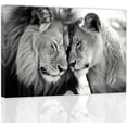thumbnail image 1 of ZHONGYUTONG Lion and Lioness Wall Art Black and White Lion Picture Wildlife Painting Animal Canvas Artwork Modern Home Living Room Wall Decor Frame (16.00" x 24.00"), 1 of 6