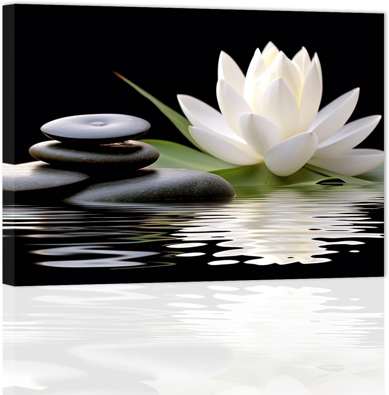 ZHONGYUTONG Lotus Flower Wall Art Zen Stone Pictures Spiritual Wall ...