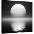 thumbnail image 1 of ZHONGYUTONG Moon Over Ocean Painting Canvas Wall Art Full Moon in Night Picture Prints Black and White Modern Artwork Home Decor Framed (20.00" x 20.00"), 1 of 6