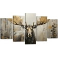 thumbnail image 1 of ZHONGYUTONG Moose Canvas Wall Art 5 Pieces Elk Deer Pictures Wildlife Painting Print Vintage Rustic Cabin Farmhouse Wall Decor Framed (8"x14"x2 8"x18"x2 8"x22"x1), 1 of 6