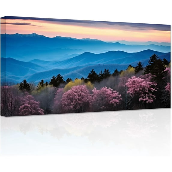 ZHONGYUTONG Mountain Canvas Wall Art Forest Pine Tree Picture Prints Natural Landscape Paintings Modern Artwork Home Decor for Living Room Bedroom Framed (18.00" x 36.00")