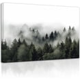 thumbnail image 1 of ZHONGYUTONG Mountain Canvas Wall Art Misty Forest Green Pine Tree Painting Prints Natural Landscape Wall Decor for Living Room Bedroom Framed (12.00" x 18.00"), 1 of 6